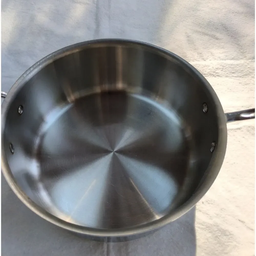 All Clad 6 Qt Saute Pan Stainless Steel Cookware Kitchen Chef Professional USA